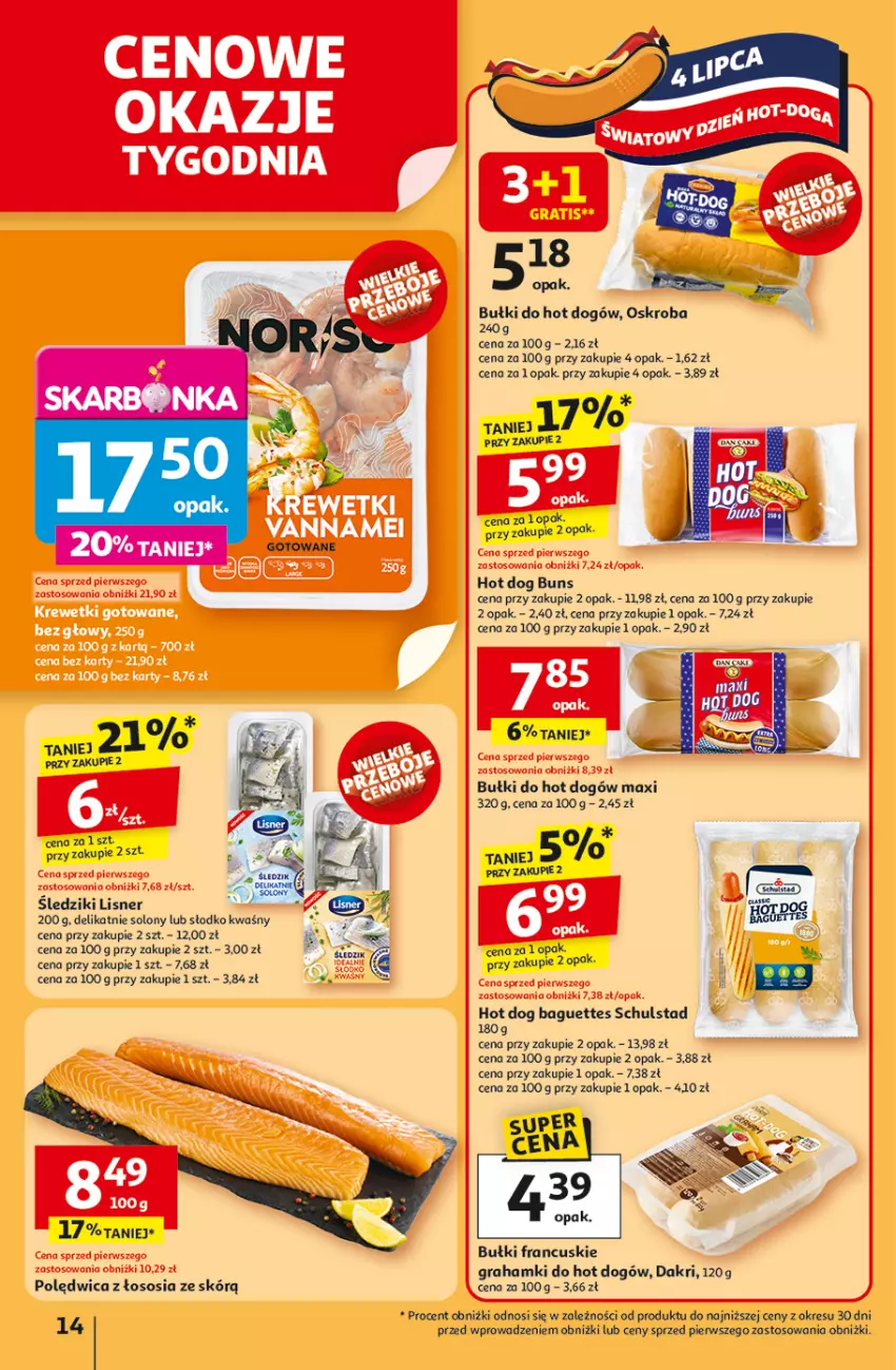 Gazetka promocyjna Auchan - NA LATO JAK ZNALAZŁ Hipermarket - ważna 03.07 do 09.07.2025 - strona 14 - produkty: Bułki do hot dogów, Gra, Hot dog, Lisner, Polędwica, Sos