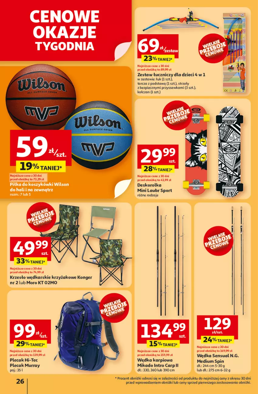 Gazetka promocyjna Auchan - NA LATO JAK ZNALAZŁ Hipermarket - ważna 03.07 do 09.07.2025 - strona 26 - produkty: Deskorolka, Dzieci, Hi-Tec, Karp, Krzesło, Piec, Plecak, Por, Sensual, Sport, Znicz