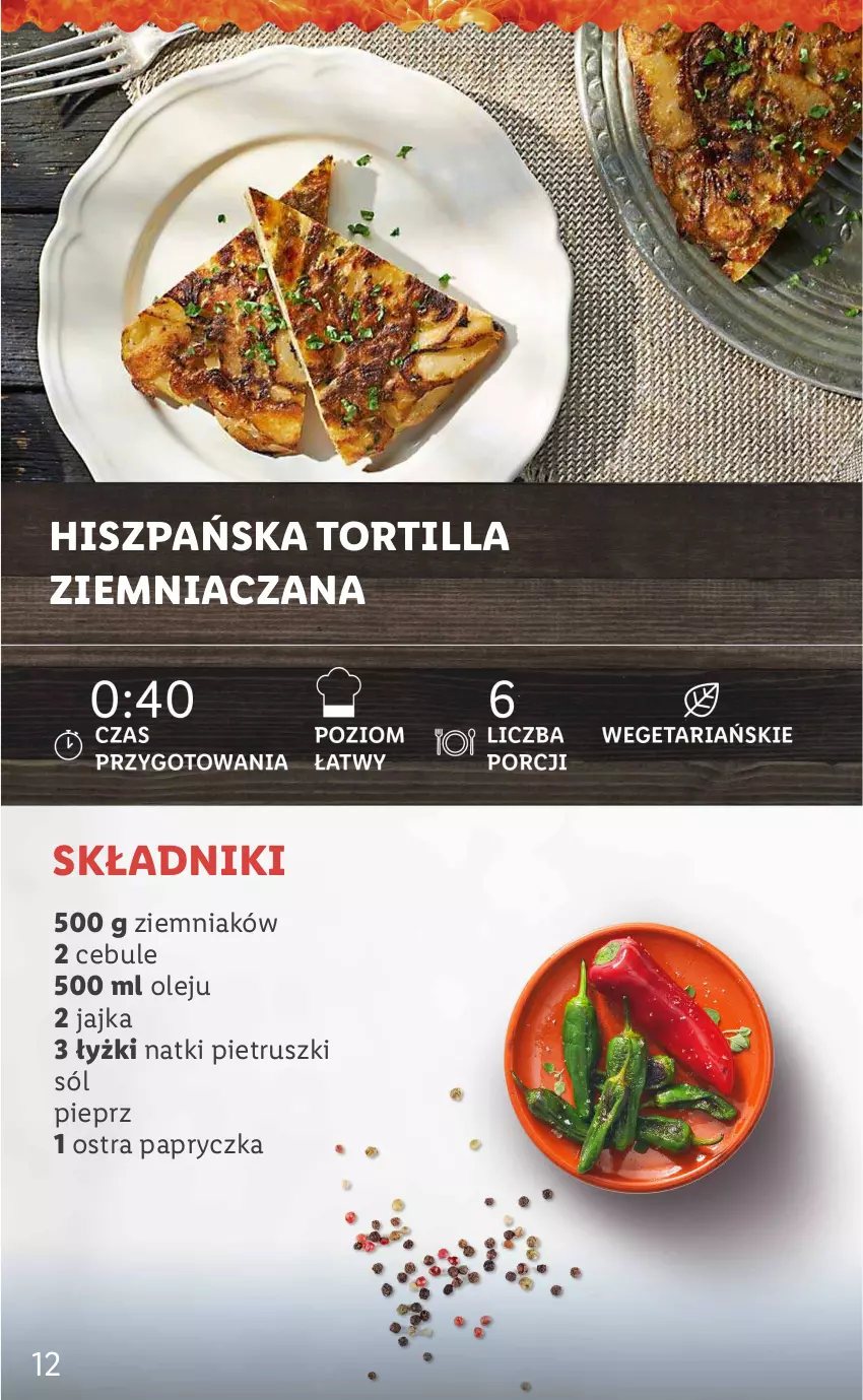 Gazetka promocyjna Lidl - KATALOG ANDALUZJA - ważna 20.06 do 25.06.2022 - strona 12 - produkty: Olej, Ostra papryczka, Pieprz, Sól, Tortilla