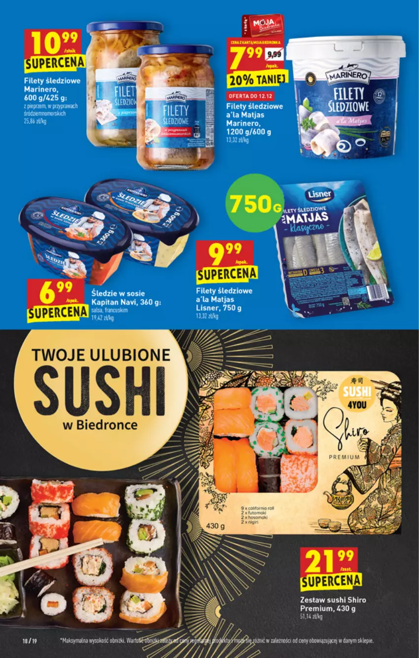 Gazetka promocyjna Biedronka - W tym tygodniu PM - ważna 09.12 do 15.12.2021 - strona 18 - produkty: Lisner, Matjas, Por, Sos, Sushi
