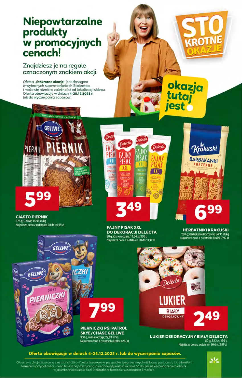 Gazetka promocyjna Stokrotka - Supermarket - ważna 04.12 do 10.12.2025 - strona 30 - produkty: Delecta, Gin, Piernik, Psi Patrol