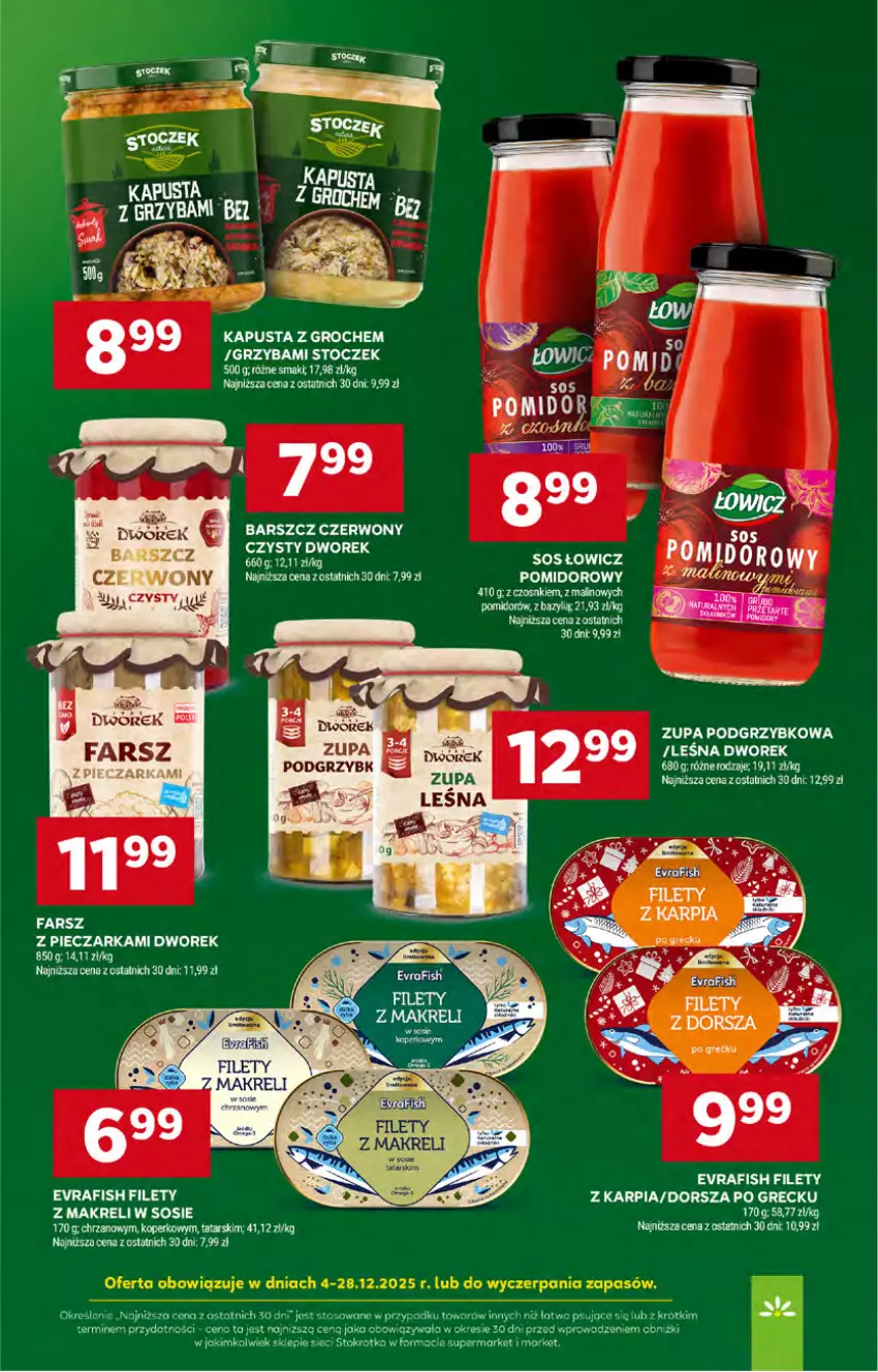 Gazetka promocyjna Stokrotka - Supermarket - ważna 04.12 do 10.12.2025 - strona 33 - produkty: Bazyl, Dorsz, Fa, Groch, Karp, Piec, Sos