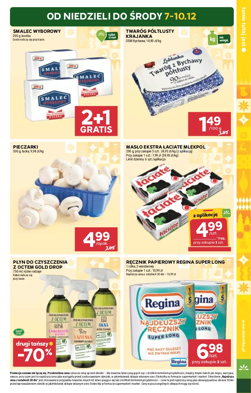 Gazetka promocyjna Stokrotka - Supermarket - ważna 04.12 do 10.12.2025 - strona 7 - produkty: Gin, Gra, Masło, Mięso, Owoce, Papier, Piec, Ręcznik, Smalec, Twaróg, Twaróg półtłusty, Warzywa