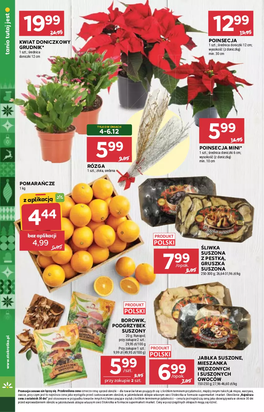Gazetka promocyjna Stokrotka - Supermarket - ważna 04.12 do 10.12.2025 - strona 8 - produkty: Jabłka, Mięso, Owoce, Poinsecja, Pomarańcze, Sok, Warzywa