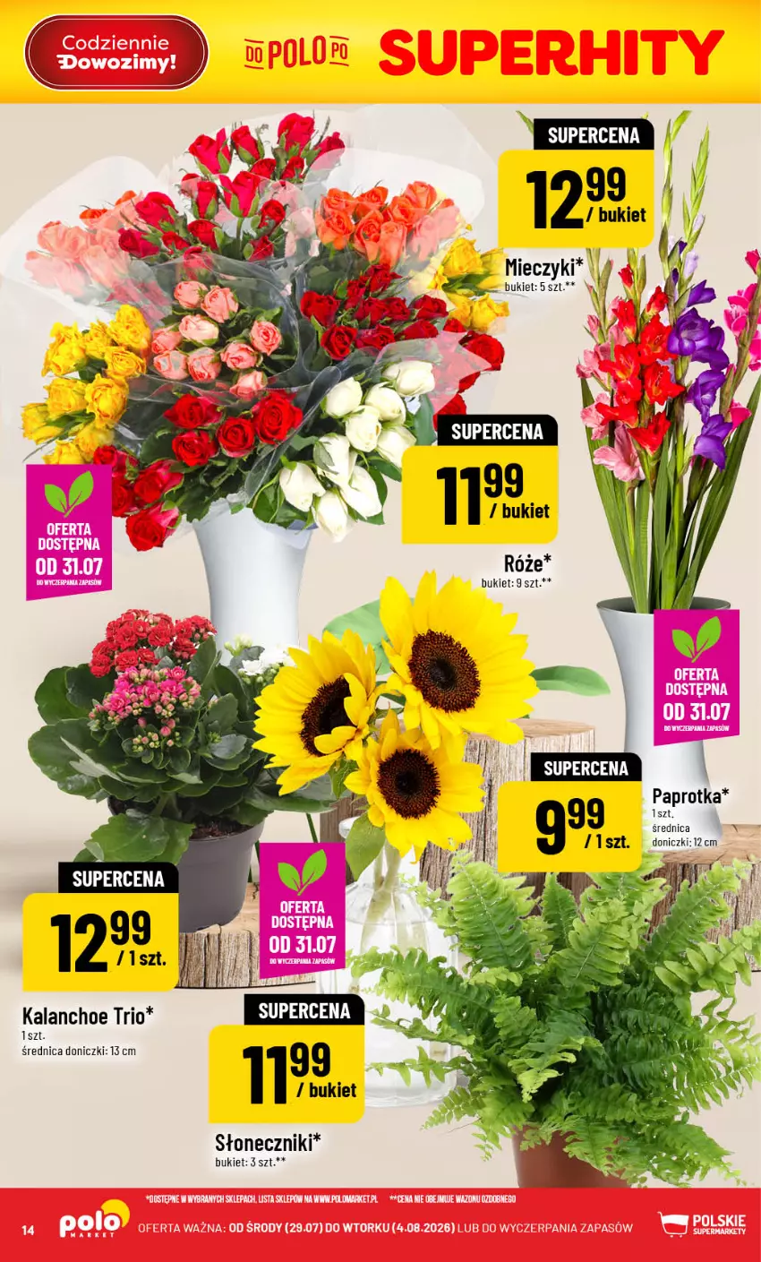 Gazetka promocyjna PoloMarket - Gazetka POLOmarket - ważna 29.07 do 04.08.2026 - strona 14 - produkty: Bukiet, Kalanchoe, Miecz