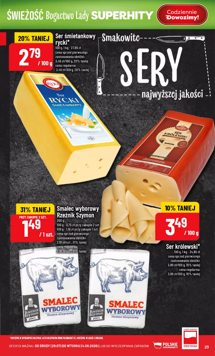 Gazetka promocyjna PoloMarket - Gazetka POLOmarket - ważna 29.07 do 04.08.2026 - strona 23 - produkty: Heinz, Ser, Smalec, Szal, Tera