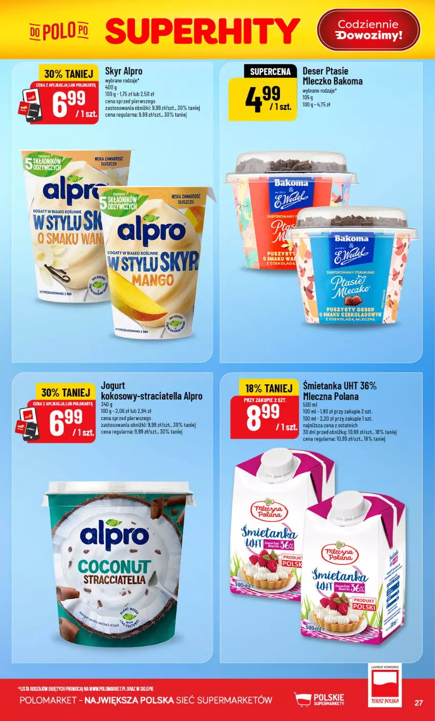 Gazetka promocyjna PoloMarket - Gazetka POLOmarket - ważna 29.07 do 04.08.2026 - strona 27 - produkty: Alpro, Bakoma, Deser, Jogurt, Kokos, LANA, Mango, Mleczko, Ser