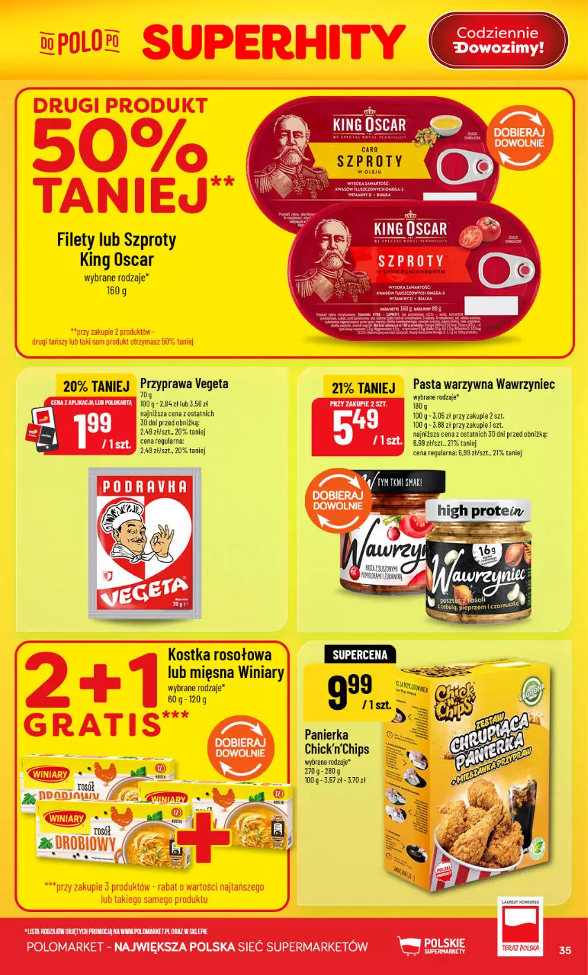 Gazetka promocyjna PoloMarket - Gazetka POLOmarket - ważna 29.07 do 04.08.2026 - strona 35 - produkty: Laur, Olej, Pasta warzywna, Szprot, Vegeta, Wagi, Winiary