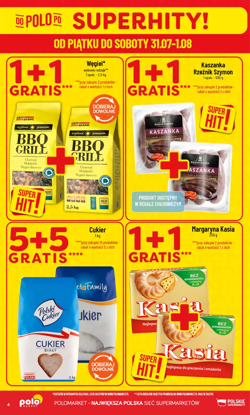 Gazetka promocyjna PoloMarket - Gazetka POLOmarket - ważna 29.07 do 04.08.2026 - strona 4 - produkty: Cukier, Kasia, Kasza, Kaszanka, Margaryna