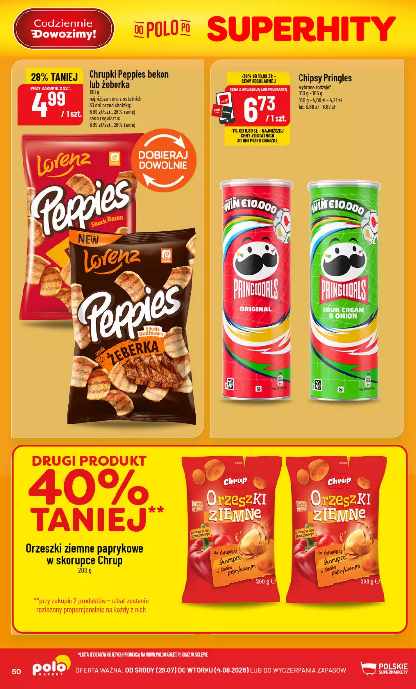 Gazetka promocyjna PoloMarket - Gazetka POLOmarket - ważna 29.07 do 04.08.2026 - strona 50 - produkty: Beko, Chipsy, Chrupki, GRID, Orzeszki, Orzeszki ziemne, Pringles