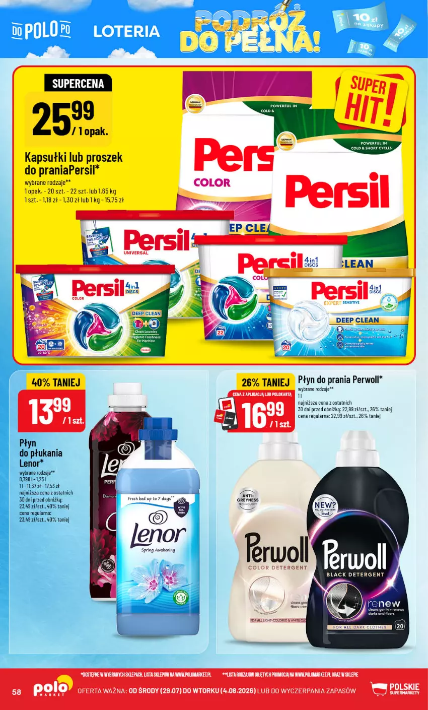 Gazetka promocyjna PoloMarket - Gazetka POLOmarket - ważna 29.07 do 04.08.2026 - strona 58 - produkty: 7 Days, Lack, Lenor, Persil, Perwoll, Płyn do płukania, Płyn do prania, Proszek do prania