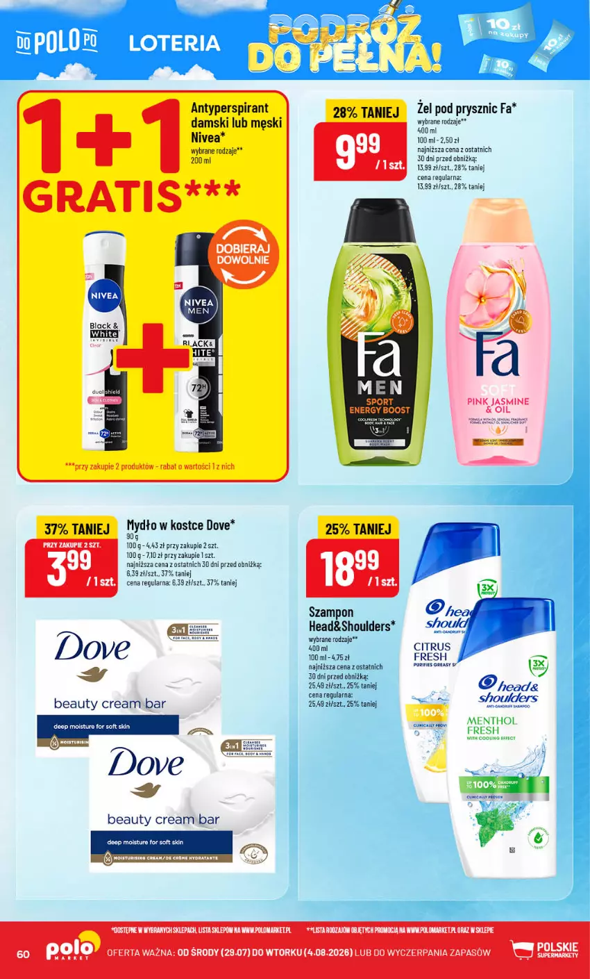 Gazetka promocyjna PoloMarket - Gazetka POLOmarket - ważna 29.07 do 04.08.2026 - strona 60 - produkty: Antyperspirant, Dove, Fa, Gra, Nivea, Pur, Szampon