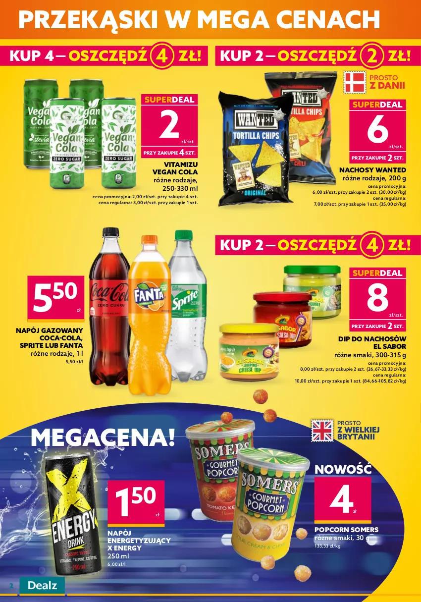 Gazetka promocyjna Dealz - DEAL DO KOSZYCZKA! - ważna 22.03 do 29.03.2023 - strona 2 - produkty: Cappuccino, Coca-Cola, Fa, Fanta, Herbata, Jacobs, Kawa, Kawa mielona, Kawa ziarnista, Napój, Napój gazowany, Popcorn, Sprite, Teekanne