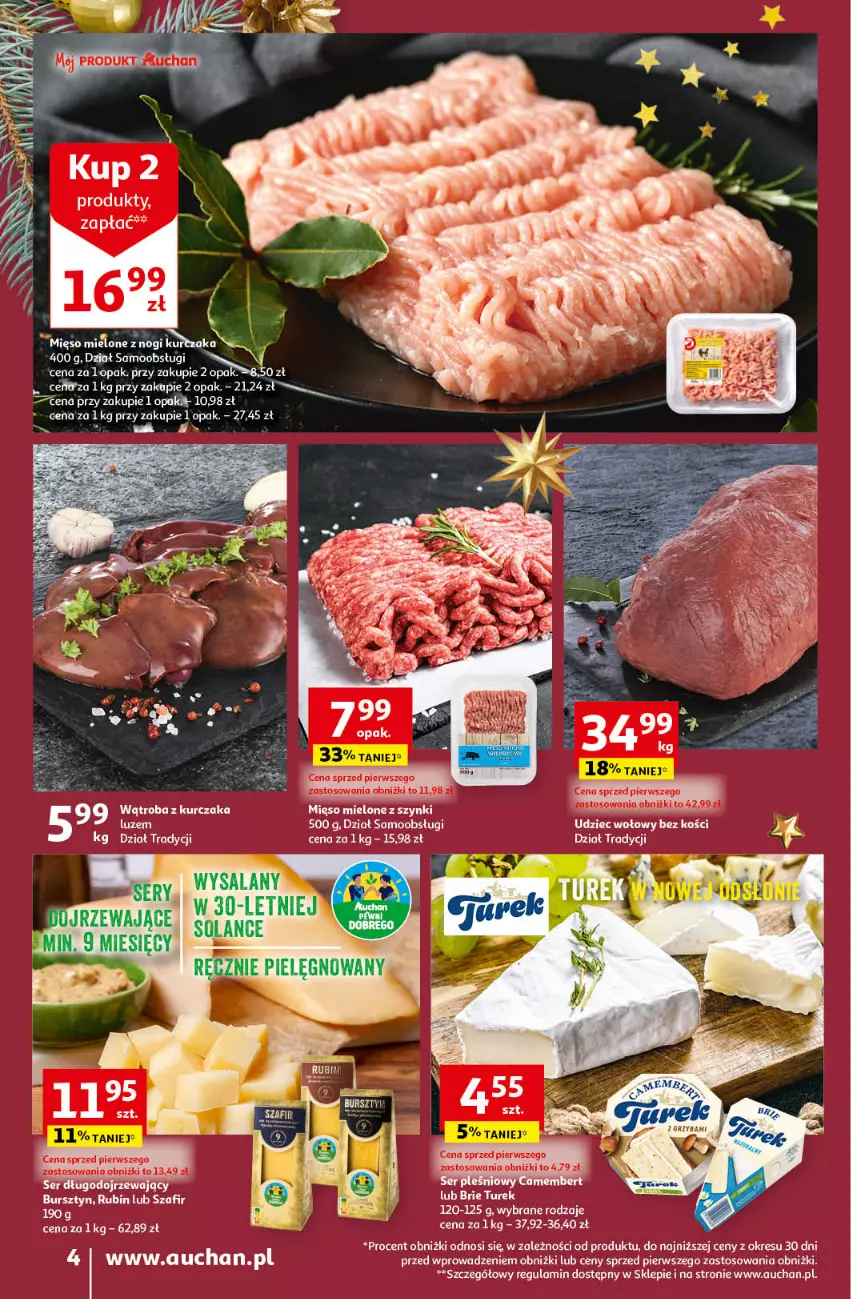 Gazetka promocyjna Auchan - Gazetka Magia Świąt Część 5 Supermarket Auchan - ważna 14.12 do 23.12.2023 - strona 4 - produkty: Ser, Solan