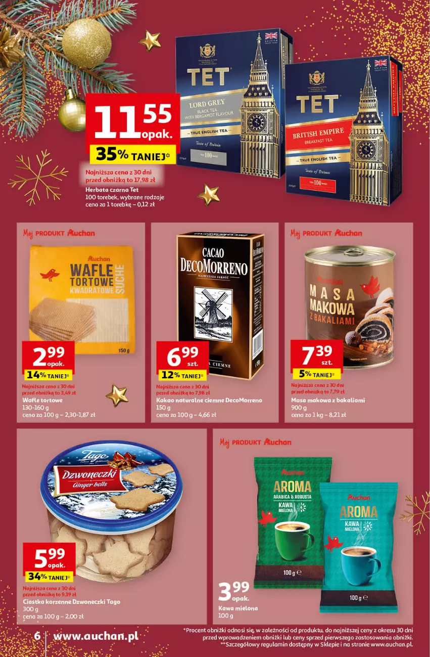 Gazetka promocyjna Auchan - Gazetka Magia Świąt Część 5 Supermarket Auchan - ważna 14.12 do 23.12.2023 - strona 6 - produkty: BIC, Wafle, Wafle tortowe