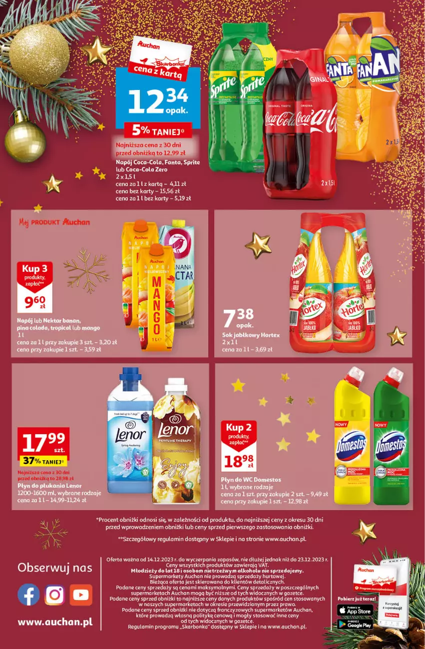 Gazetka promocyjna Auchan - Gazetka Magia Świąt Część 5 Supermarket Auchan - ważna 14.12 do 23.12.2023 - strona 8 - produkty: Coca-Cola, Fa, Fanta, Gra, Napój, Perfum, Ser, Sprite