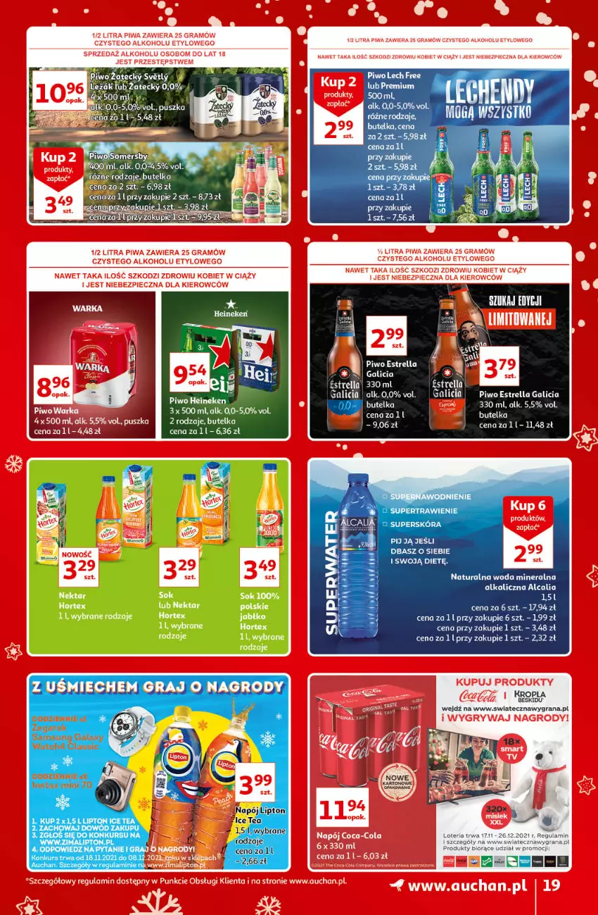 Gazetka promocyjna Auchan - Znane i lubiane Marki - ważna 02.12 do 12.12.2021 - strona 19 - produkty: Gra, INSTAX, LG, Napój, Piwo, Rama, Samsung, Zegar, Zegarek