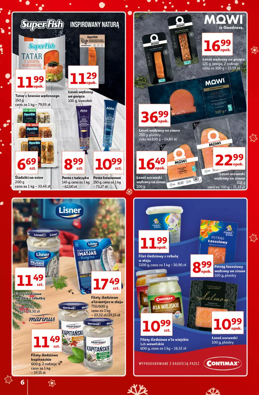 Gazetka promocyjna Auchan - Znane i lubiane Marki - ważna 02.12 do 12.12.2021 - strona 6 - produkty: Kawa, Lisner, Matjas, Olej, Por, Pstrąg, Pstrąg łososiowy, Ser, Sos, Tuńczyk, Wałek, Wawel