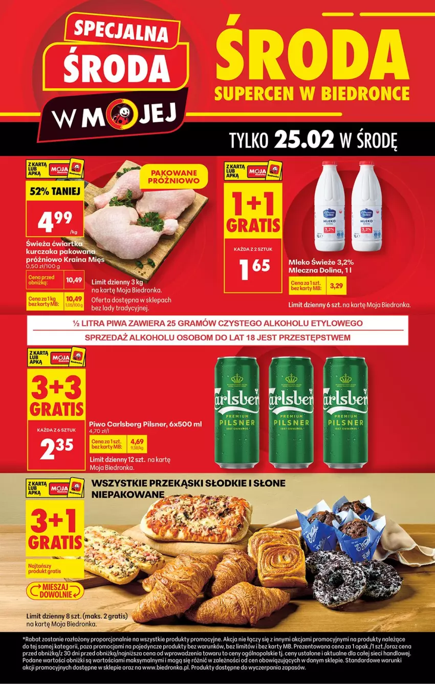 Gazetka promocyjna Biedronka - Specjalna Środa - ważna 25.02 do 25.02.2026 - strona 1 - produkty: Carlsberg, Gra, Kurczak, Piwa, Piwo