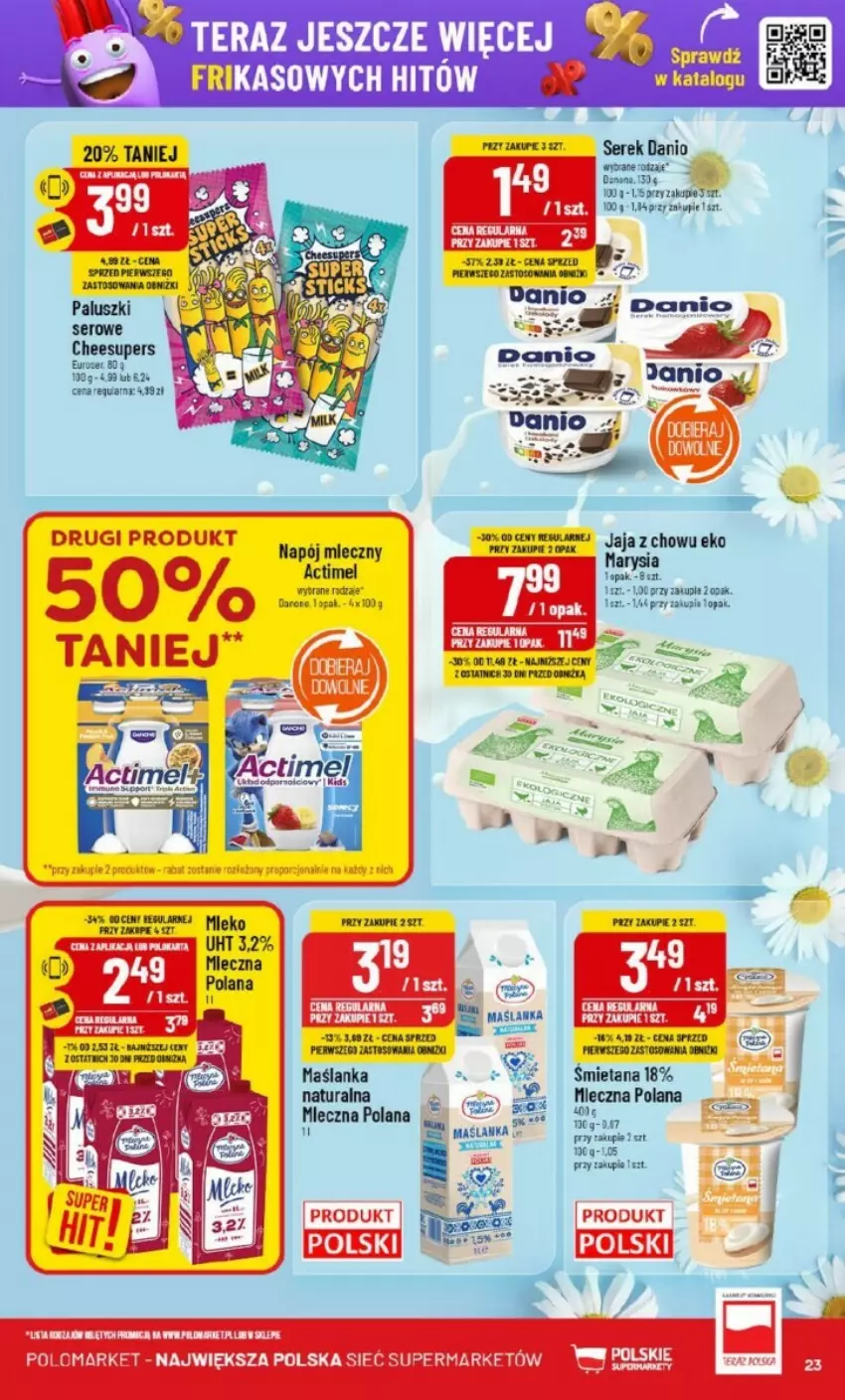 Gazetka promocyjna PoloMarket - ważna 08.01 do 14.01.2025 - strona 16 - produkty: Actimel, Danio, Danone, LANA, Maślanka, Ser, Serek