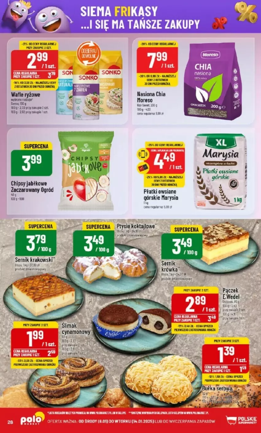 Gazetka promocyjna PoloMarket - ważna 08.01 do 14.01.2025 - strona 21 - produkty: Chia, Chipsy, Ogród, Płatki owsiane, Ryż, Ser, Wafle