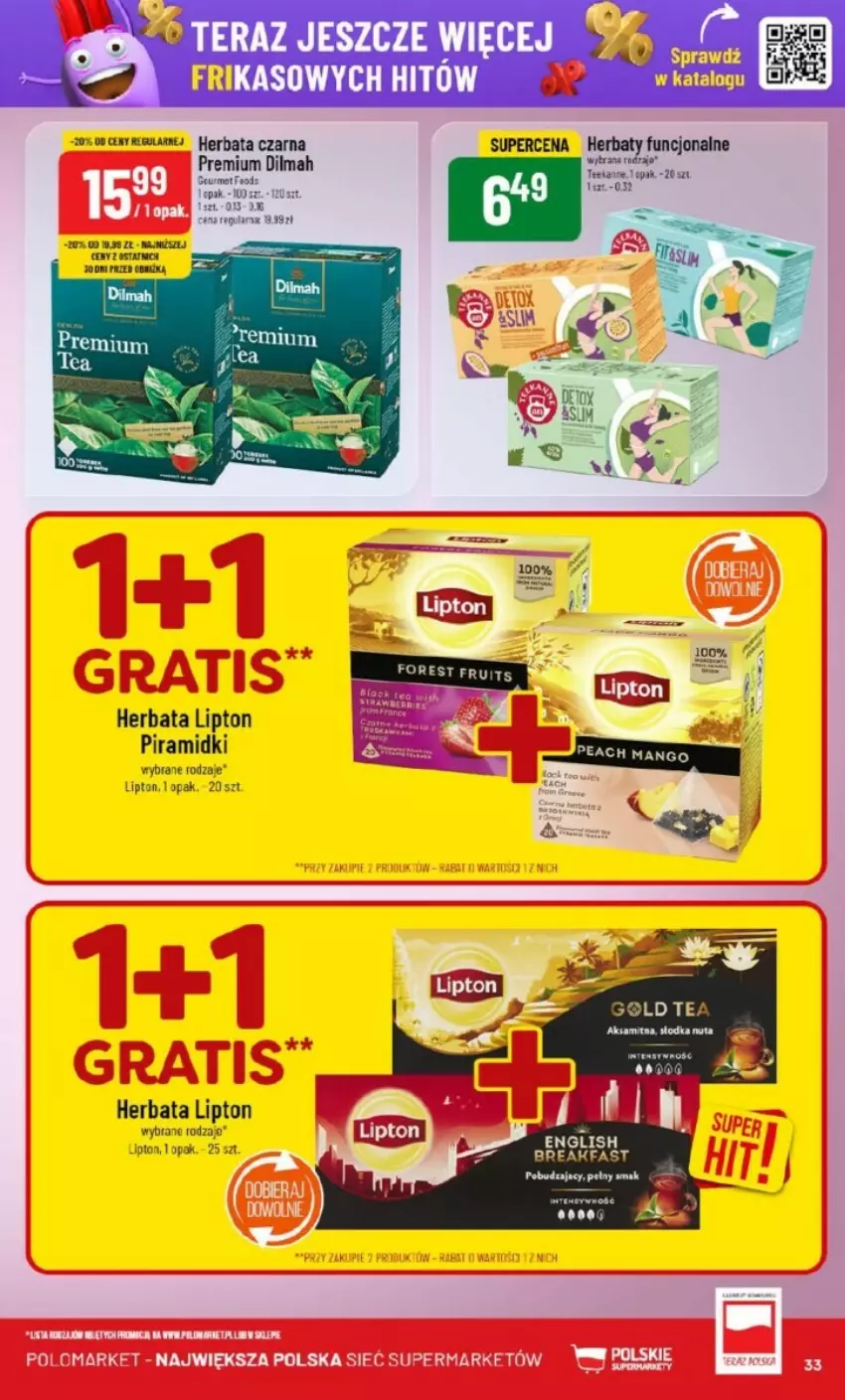 Gazetka promocyjna PoloMarket - ważna 08.01 do 14.01.2025 - strona 27 - produkty: Dilmah, Herbata, Herbata czarna, Lipton, Tera