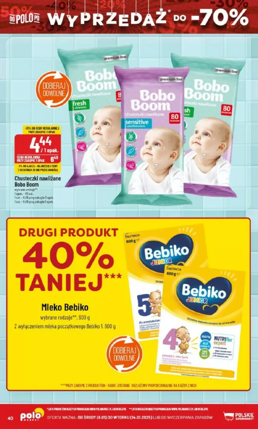 Gazetka promocyjna PoloMarket - ważna 08.01 do 14.01.2025 - strona 35 - produkty: Bebiko, Chusteczki, Mleko