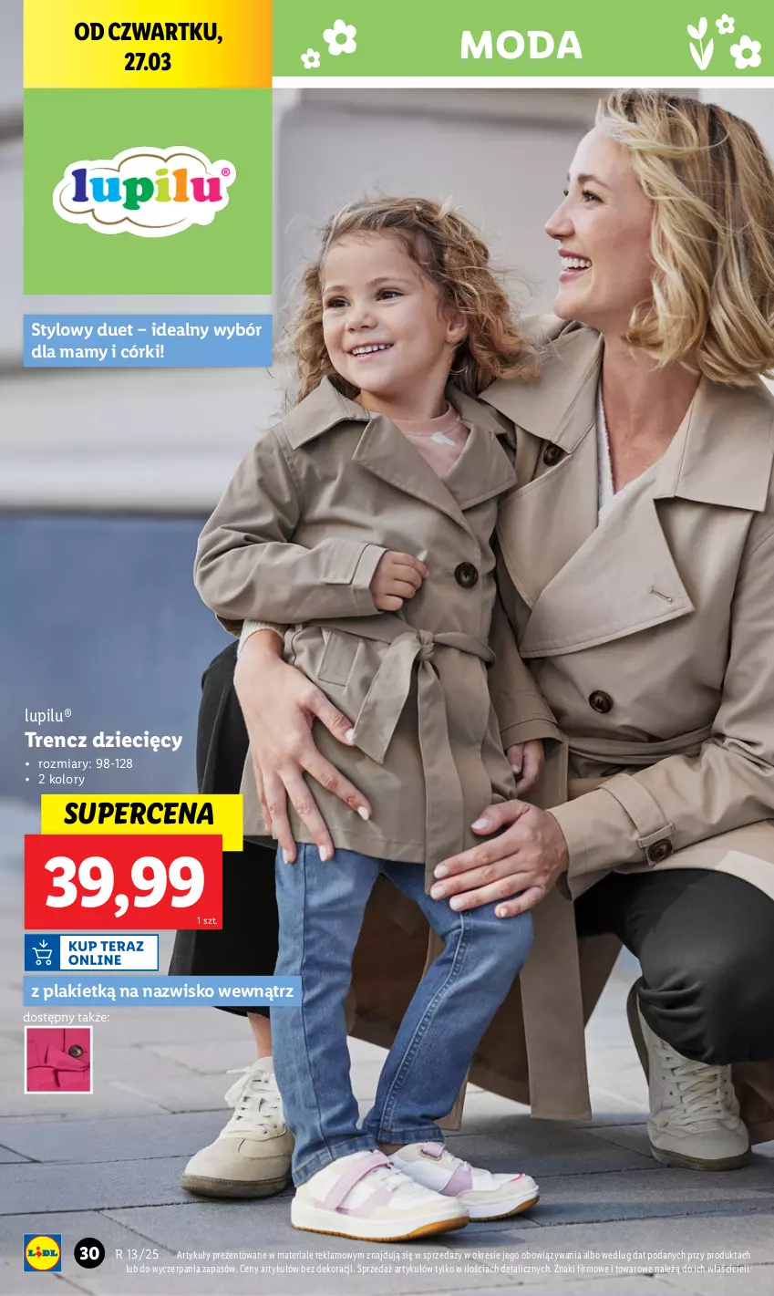 Gazetka promocyjna Lidl - GAZETKA - ważna 24.03 do 29.03.2025 - strona 32 - produkty: Dzieci, Moda, Trencz