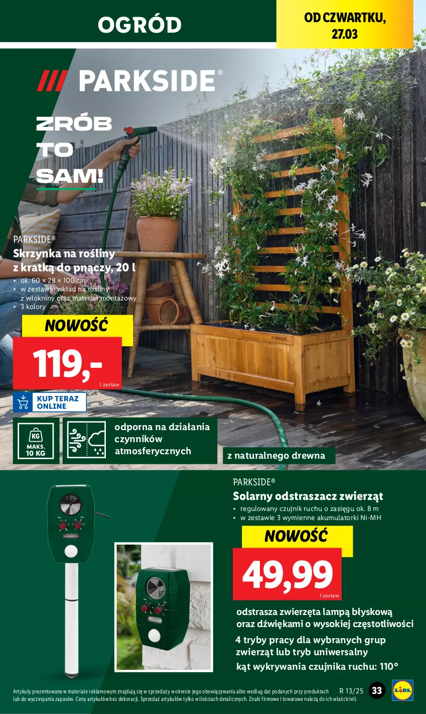 Gazetka promocyjna Lidl - GAZETKA - ważna 24.03 do 29.03.2025 - strona 35 - produkty: Akumulator, Ogród, Parkside, Por, Sok, Zwierzęta