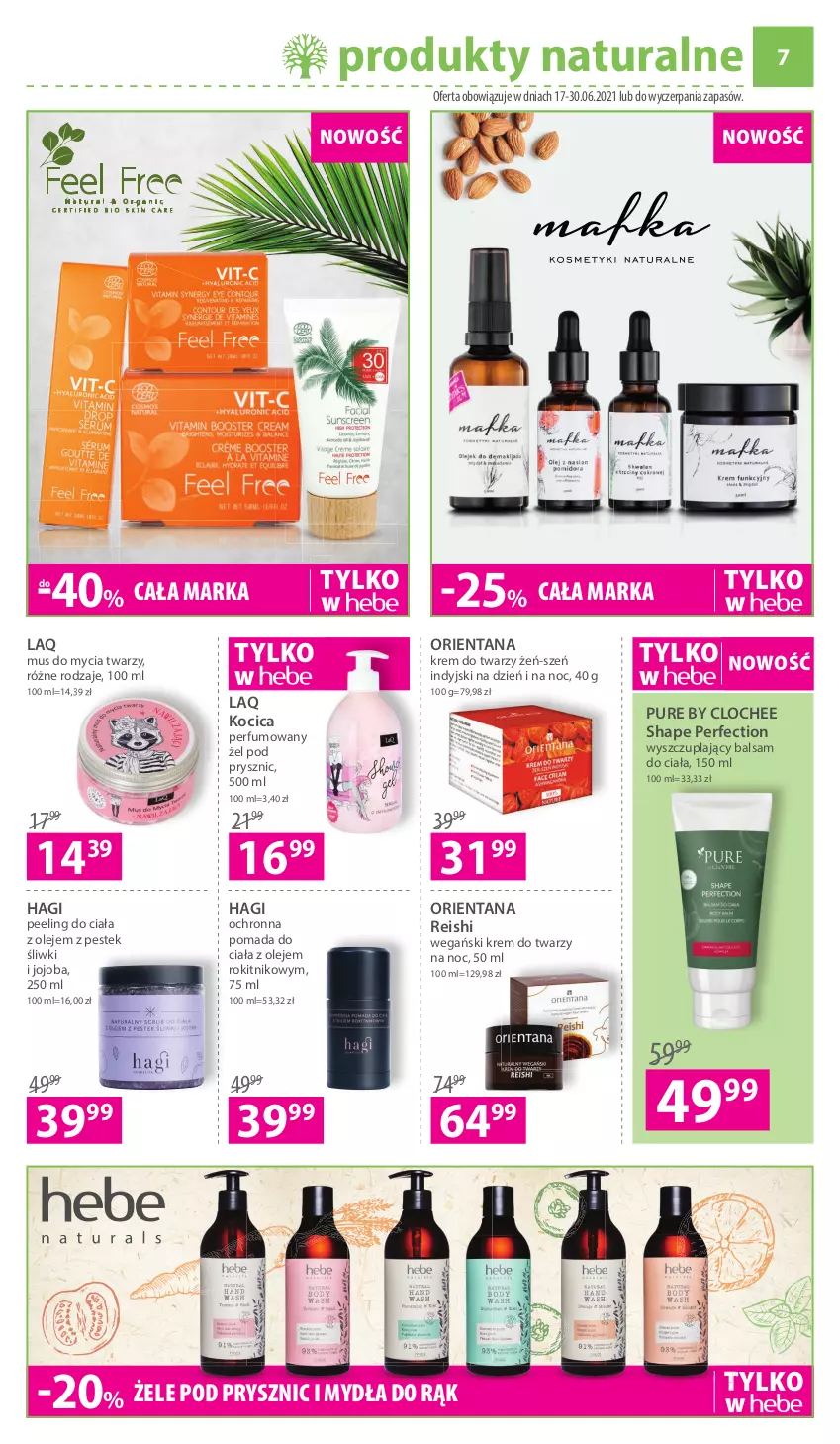 Gazetka promocyjna Hebe - ważna 17.06 do 30.06.2021 - strona 7 - produkty: Balsam do ciała, Koc, Krem do twarzy, Mus, Olej, Peeling, Perfum, Pomada, Pur, Stek