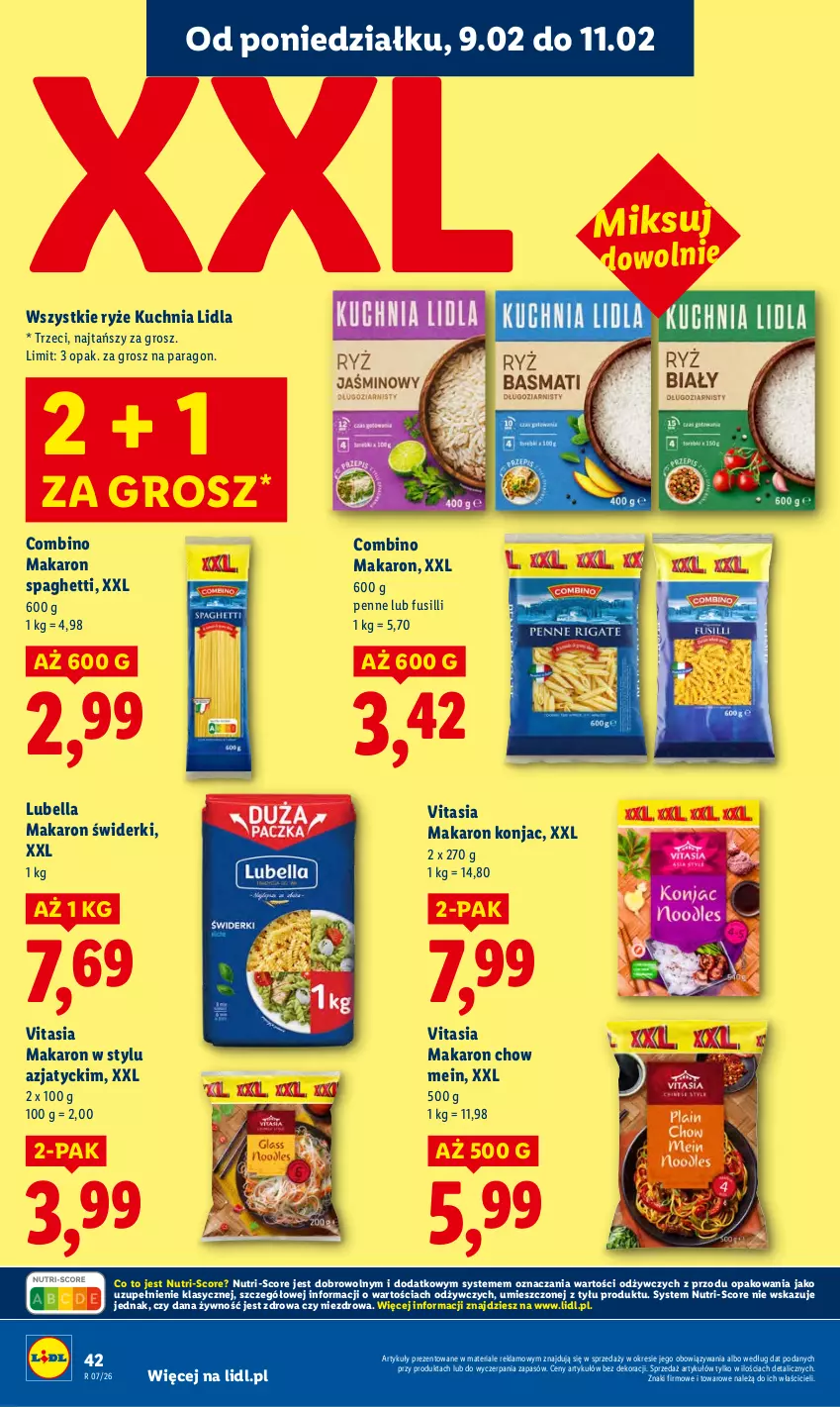 Gazetka promocyjna Lidl - GAZETKA - ważna 09.02 do 11.02.2026 - strona 42 - produkty: Bell, Bella, Kuchnia, Lubella, Makaron, Penne, Ryż, Spaghetti
