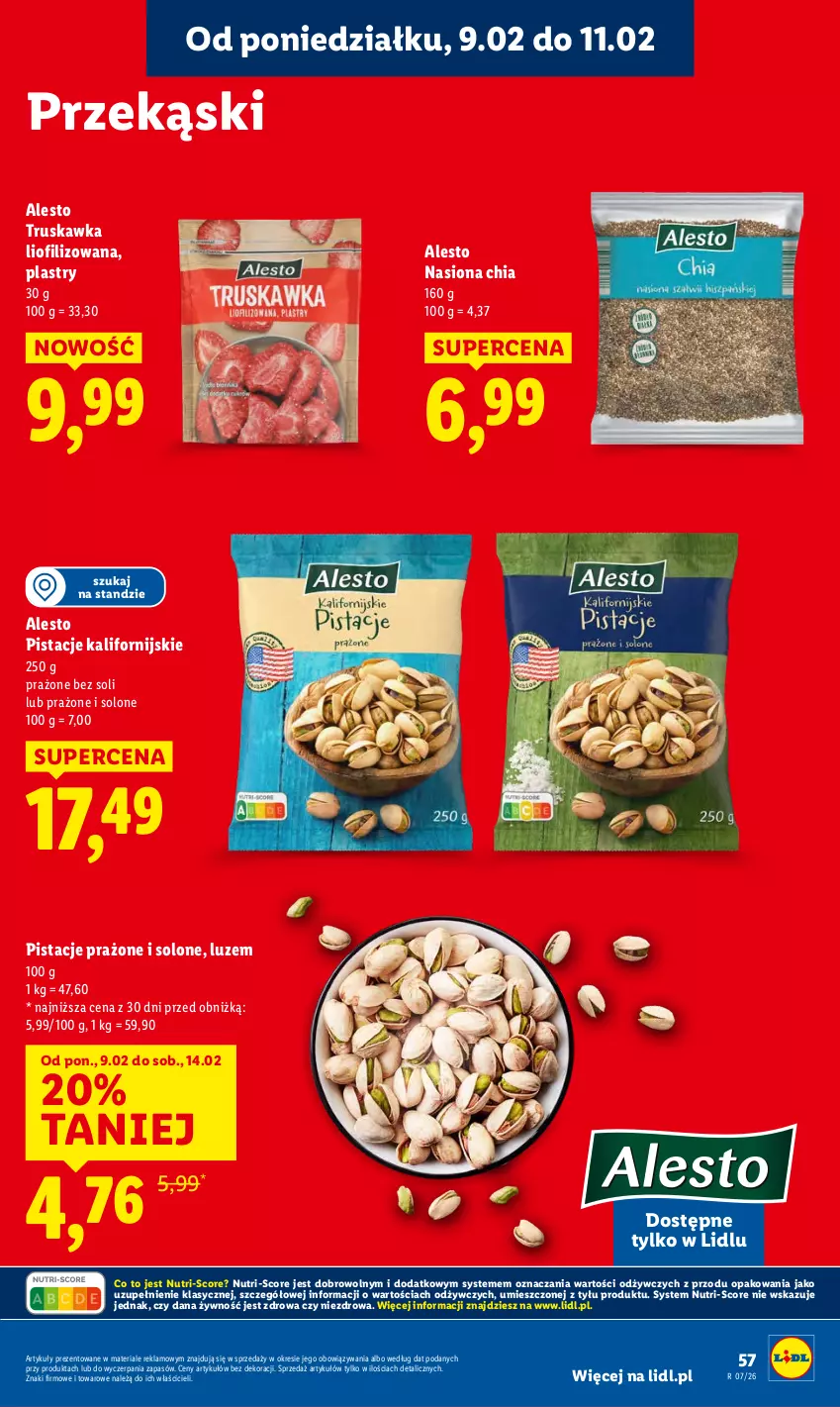 Gazetka promocyjna Lidl - GAZETKA - ważna 09.02 do 11.02.2026 - strona 57 - produkty: Chia, O nas, Pistacje