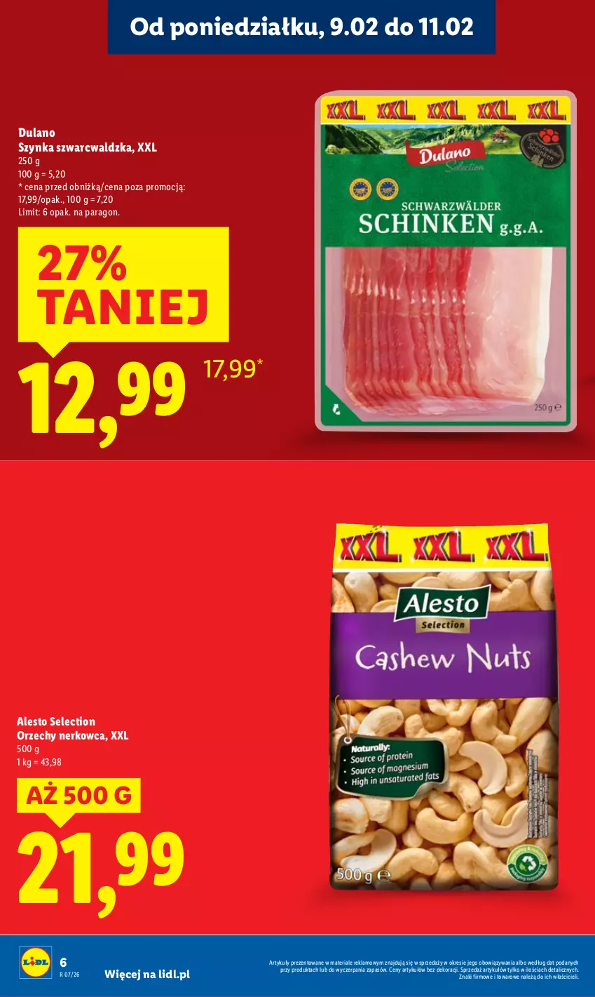 Gazetka promocyjna Lidl - GAZETKA - ważna 09.02 do 11.02.2026 - strona 6 - produkty: Dulano, Szynka