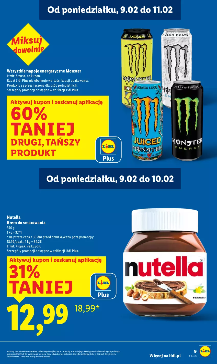 Gazetka promocyjna Lidl - GAZETKA - ważna 09.02 do 11.02.2026 - strona 9 - produkty: Napoje, Nutella