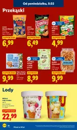 Gazetka promocyjna Lidl - GAZETKA - Gazetka - ważna od 11.02 do 11.02.2026 - strona 56 - produkty: Lajkonik, Daktyle, Lody, Tonik, Crunchips, Baton, Lorenz, Monster Munch, Krakersy