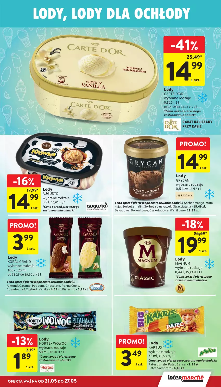 Gazetka promocyjna Intermarche - Gazetka promocyjna - ważna 21.05 do 27.05.2026 - strona 25 - produkty: Carte d'Or, Gra, Gry, Hortex, Kaktus, Lody, Mango, Panna cotta, Popcorn