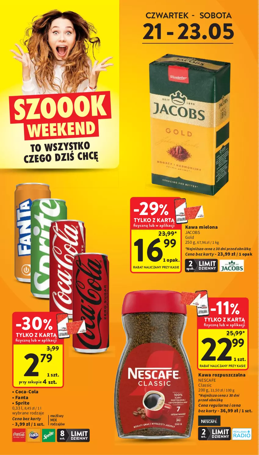 Gazetka promocyjna Intermarche - Gazetka promocyjna - ważna 21.05 do 27.05.2026 - strona 4 - produkty: Coca-Cola, Fa, Fanta, Jacobs, Kawa, Kawa mielona, Kawa rozpuszczalna, Sprite