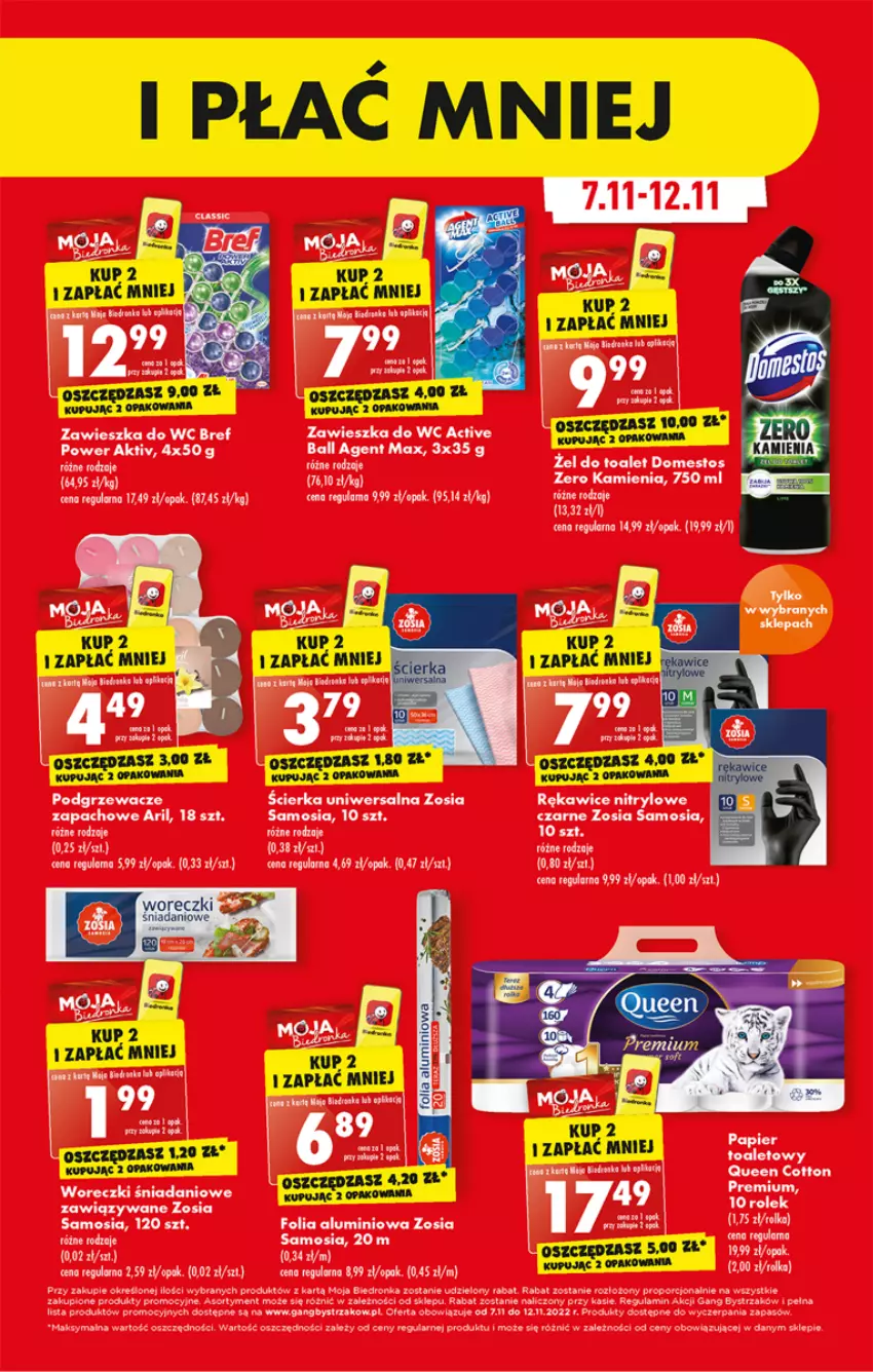 Gazetka promocyjna Biedronka - W tym tygodniu P - ważna 07.11 do 12.11.2022 - strona 43 - produkty: Bref, Danio, Domestos, Fa, Folia aluminiowa, Kret, Olej, Papier, Podgrzewacze, Por, Pur, Rękawice, Zawieszka do wc