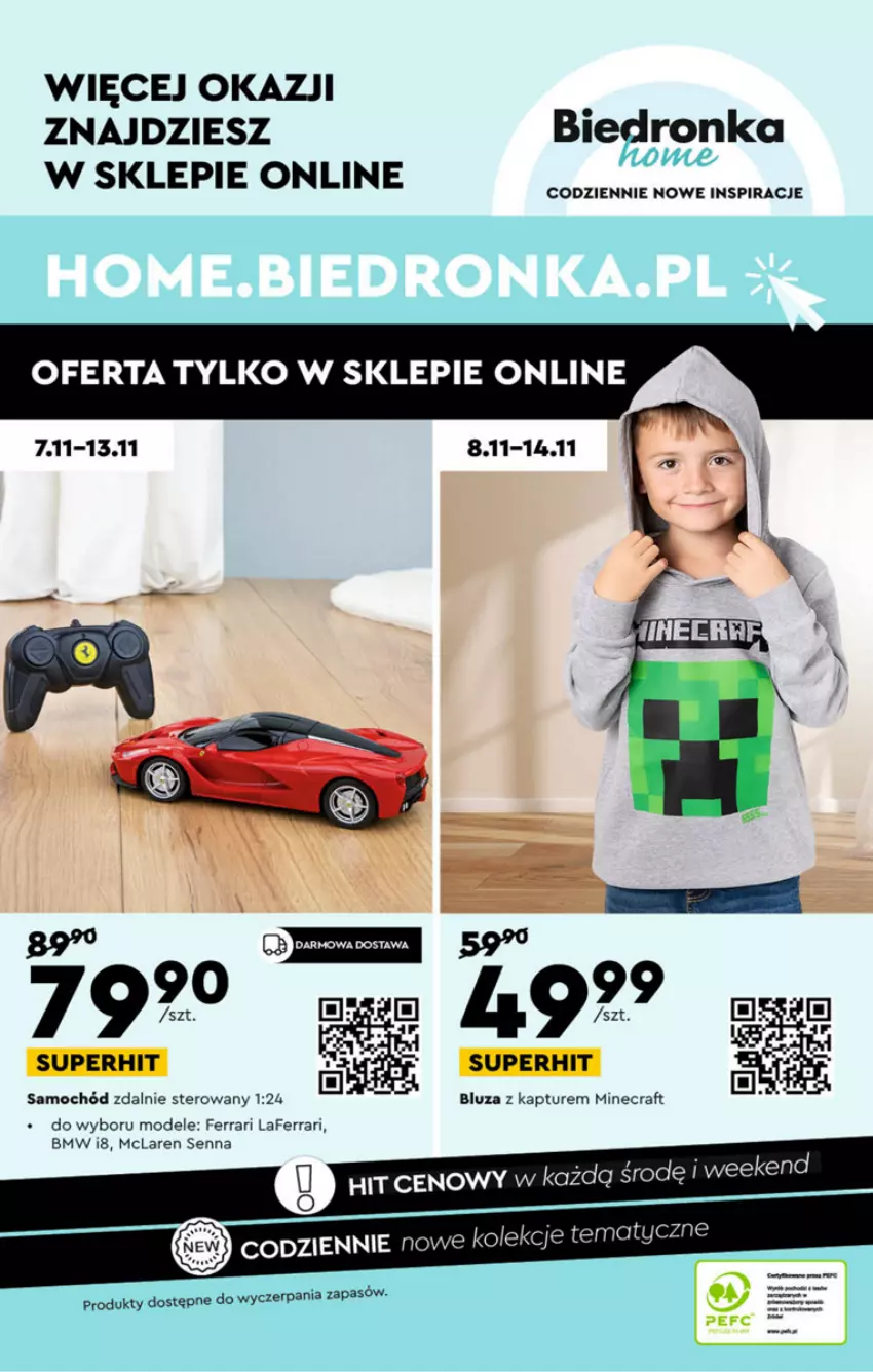 Gazetka promocyjna Biedronka - W tym tygodniu P - ważna 07.11 do 12.11.2022 - strona 49 - produkty: Bluza, Bluza z kapturem, Minecraft, Samochód