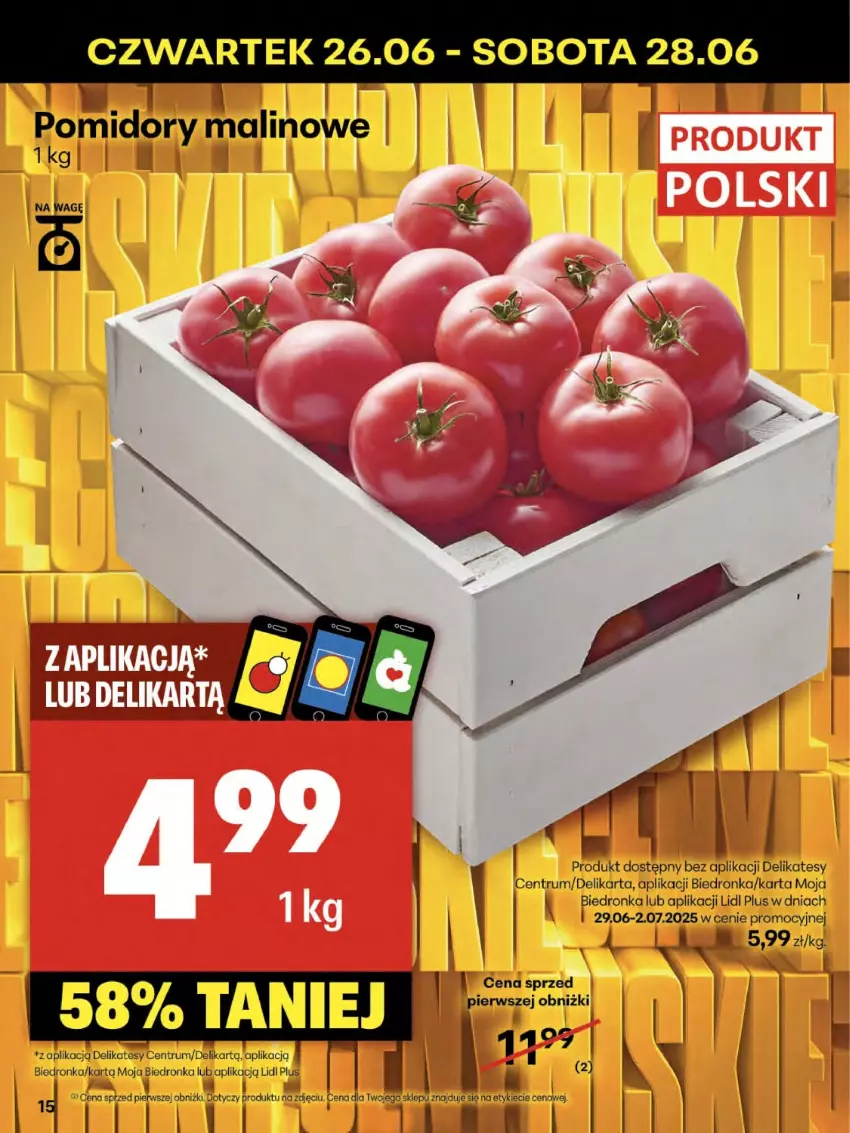 Gazetka promocyjna Delikatesy Centrum - Franczyza DC26 Czwartek - ważna 26.06 do 02.07.2025 - strona 15 - produkty: Pomidory, Rum