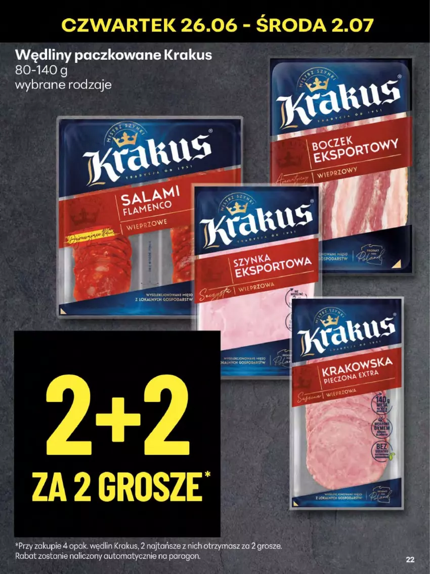 Gazetka promocyjna Delikatesy Centrum - Franczyza DC26 Czwartek - ważna 26.06 do 02.07.2025 - strona 22 - produkty: Krakus
