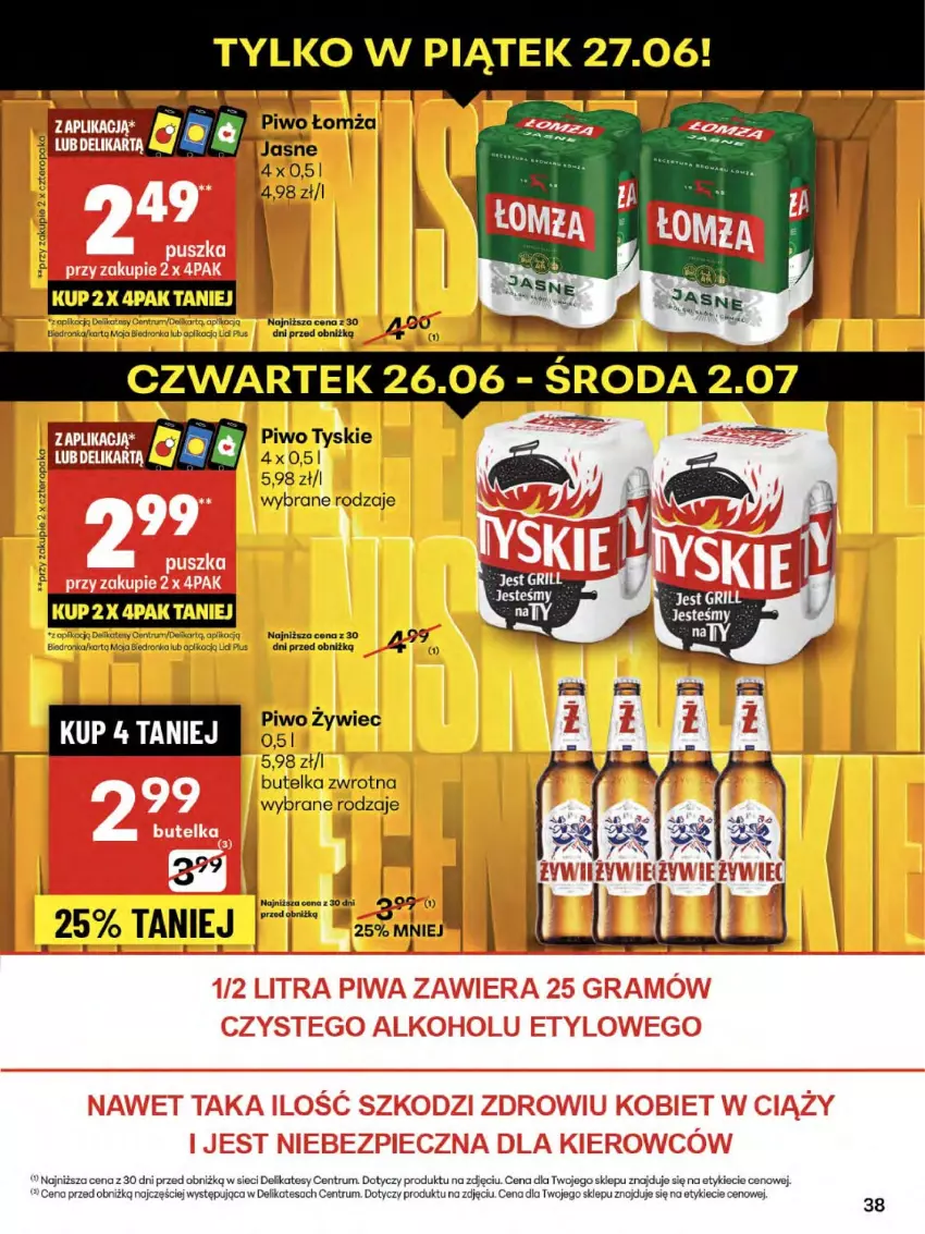 Gazetka promocyjna Delikatesy Centrum - Franczyza DC26 Czwartek - ważna 26.06 do 02.07.2025 - strona 38 - produkty: Koc, Piwo, Rum, Tyskie