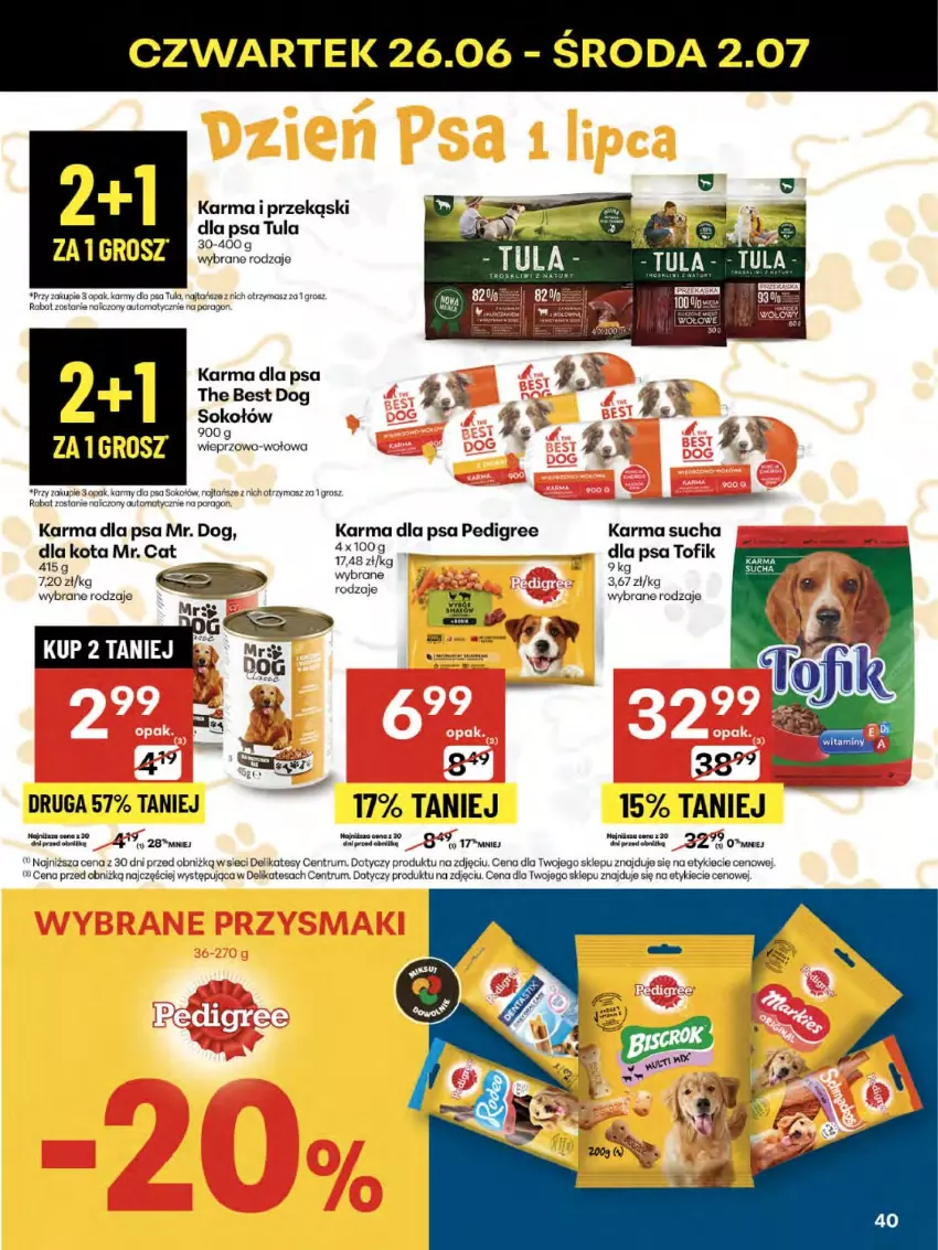 Gazetka promocyjna Delikatesy Centrum - Franczyza DC26 Czwartek - ważna 26.06 do 02.07.2025 - strona 40 - produkty: Pedigree, Rum, Sok, Sokołów