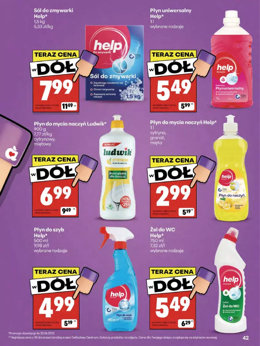 Gazetka promocyjna Delikatesy Centrum - Franczyza DC26 Czwartek - ważna 26.06 do 02.07.2025 - strona 42 - produkty: Do mycia naczyń, Gra, Granat, Ludwik, Mięta, Płyn do mycia, Płyn do mycia naczyń, Płyn do szyb, Rum, Sól, Zmywarki
