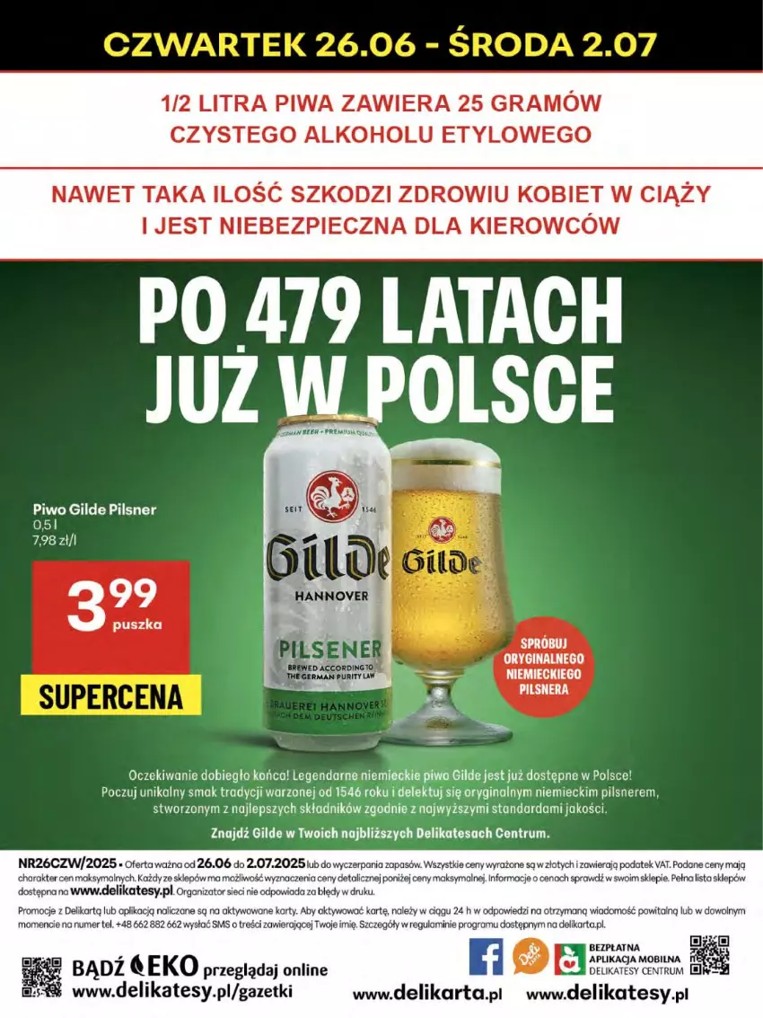 Gazetka promocyjna Delikatesy Centrum - Franczyza DC26 Czwartek - ważna 26.06 do 02.07.2025 - strona 45 - produkty: Gin, Gra, JBL, Mobil, Piec, Piwa, Piwo, Rum