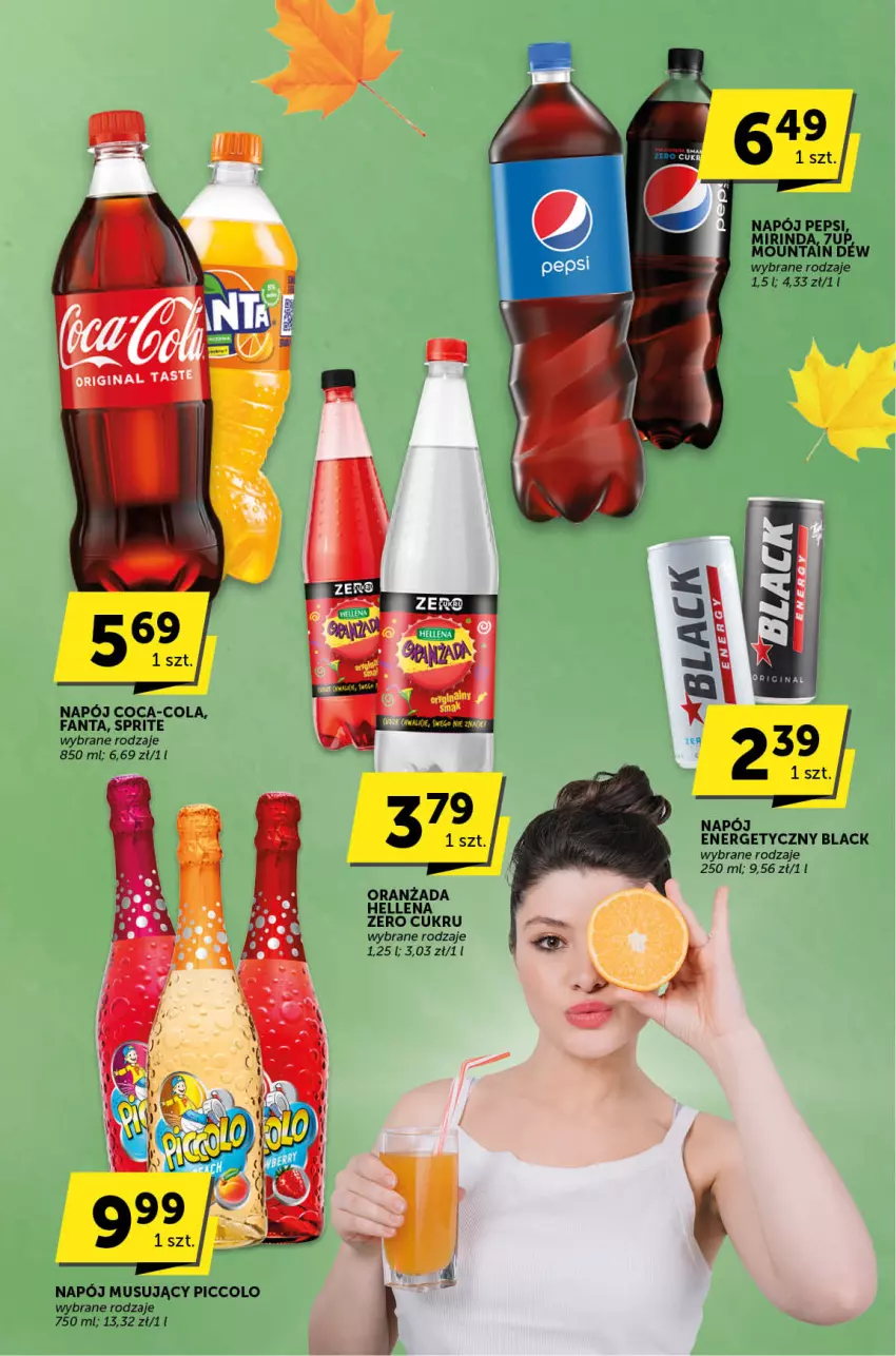 Gazetka promocyjna ABC - ważna 16.11 do 28.11.2023 - strona 17 - produkty: 7up, Coca-Cola, Fa, Fanta, Hellena, Lack, Mirinda, Mus, Napój, Napój energetyczny, Napój musujący, Oranżada, Pepsi, Sprite