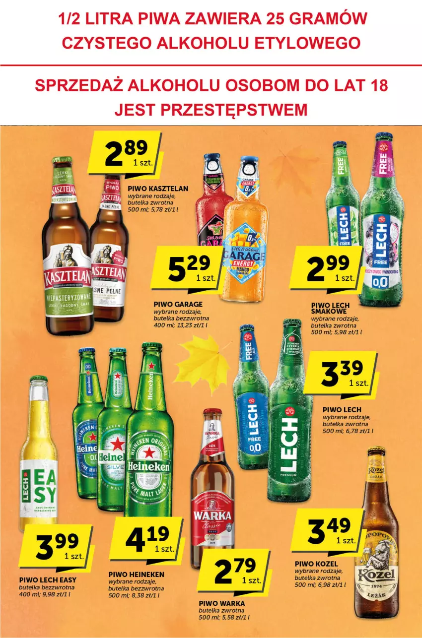 Gazetka promocyjna ABC - ważna 16.11 do 28.11.2023 - strona 18 - produkty: Heineken, Kasztelan, Kozel, Piwo, Warka