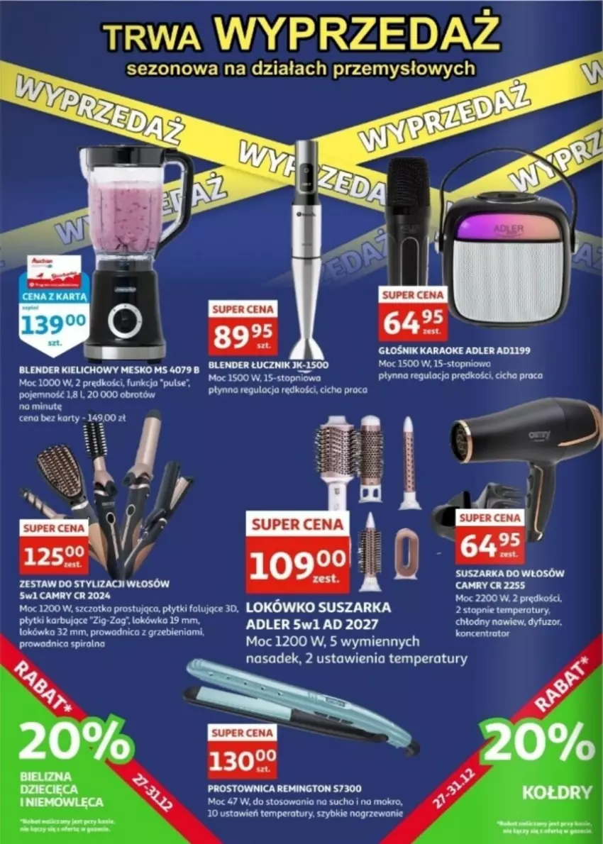 Gazetka promocyjna Auchan - ważna 27.12 do 31.12.2024 - strona 17 - produkty: Bielizna, Blender, Dzieci, Głośnik, Lokówka, Remington, Suszarka, Top