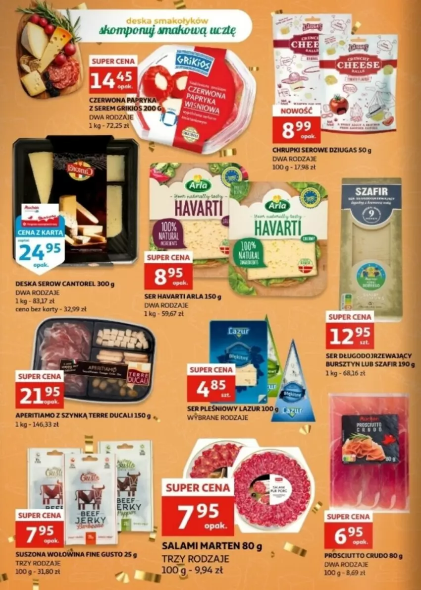 Gazetka promocyjna Auchan - ważna 27.12 do 31.12.2024 - strona 6 - produkty: Bursztyn, Chrupki, Havarti, Salami, Ser, Ser długodojrzewający