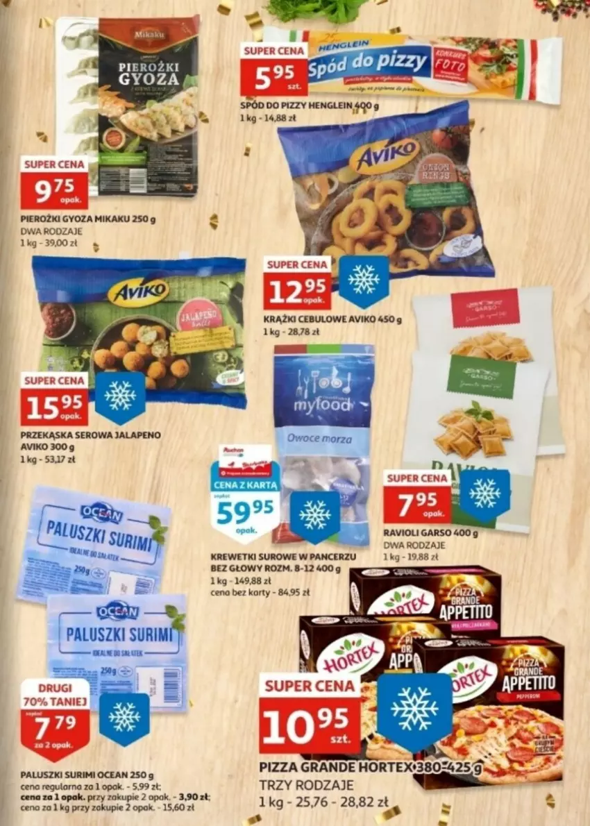 Gazetka promocyjna Auchan - ważna 27.12 do 31.12.2024 - strona 7 - produkty: Gra, Hortex, Krążki cebulowe, Krewetki, Pizza, Ser, Spód do pizzy, Surimi